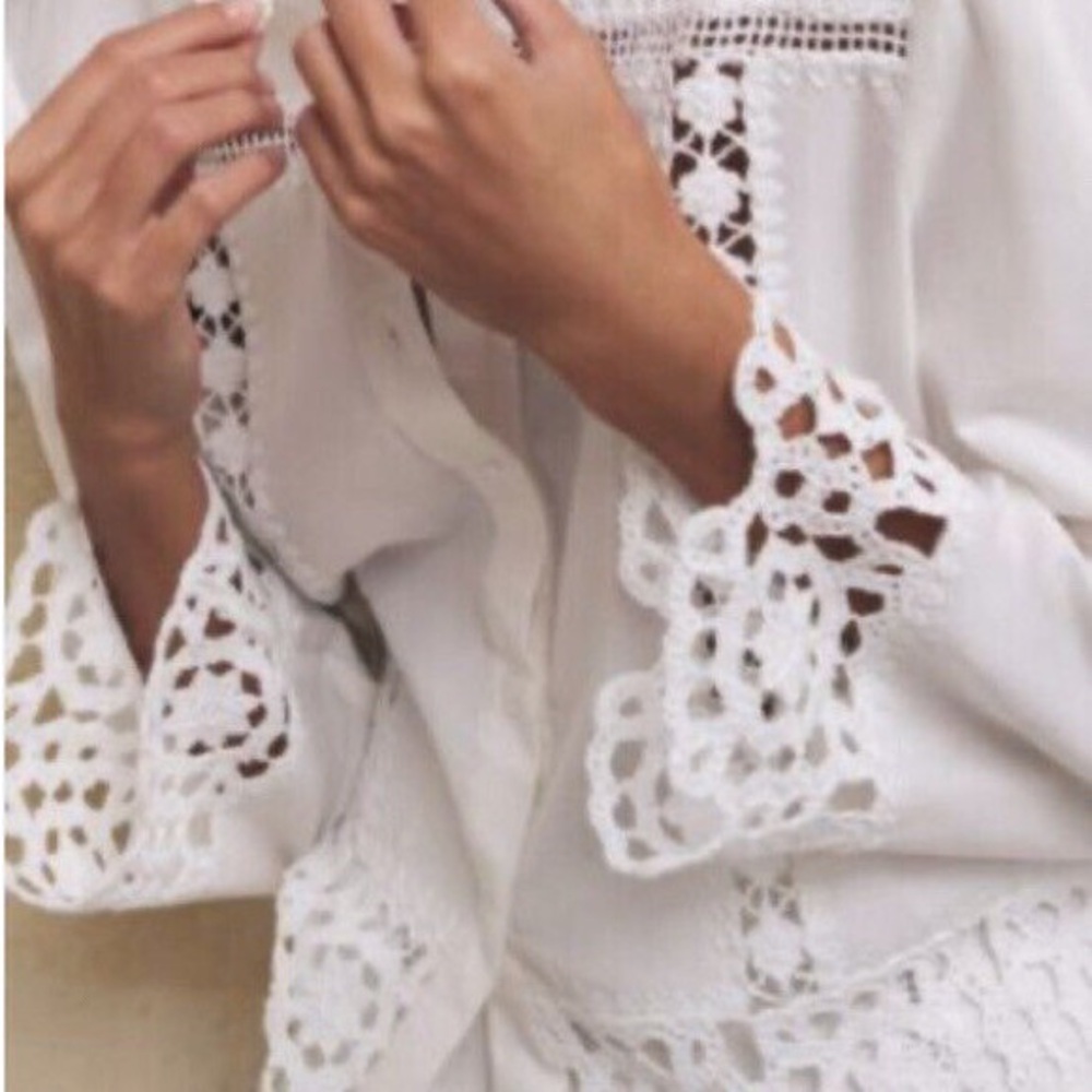 Zara Crochet Details Shirt